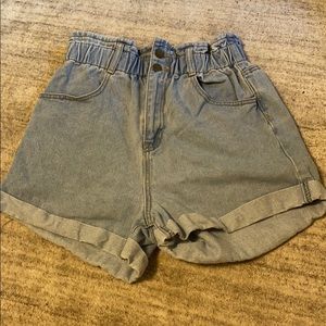 Paperbag High Waisted Jean Shorts